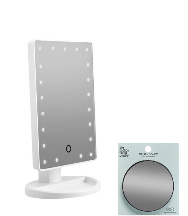 Gillian Jones Spejl Hollywood med sugekop, hvid