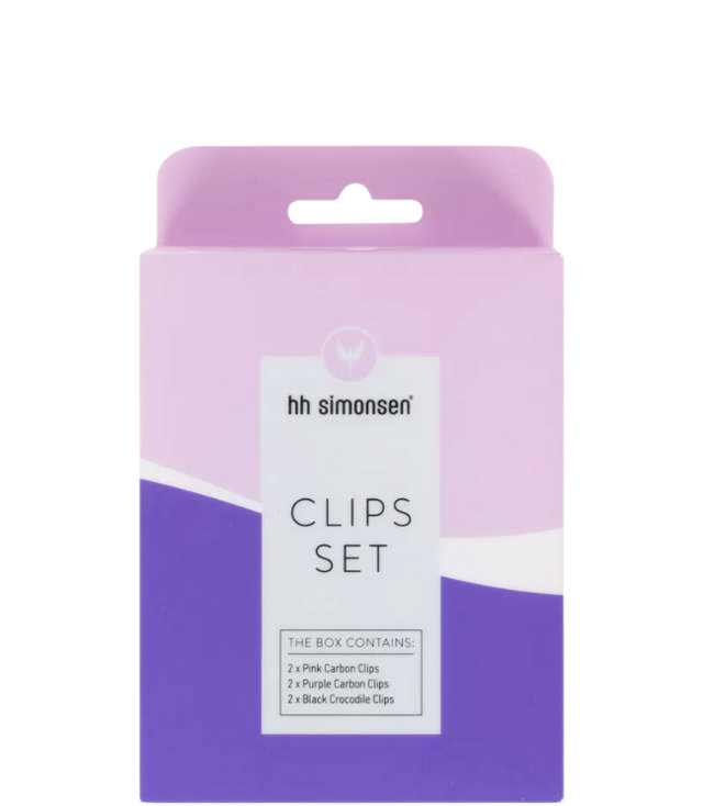 HH Simonsen Clips set - 4 stk. carbon + 2 stk. Crocodile